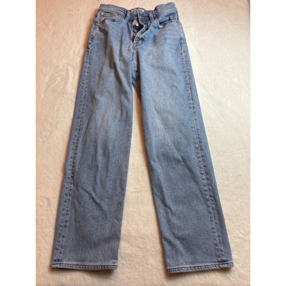 Madewell The Perfect Vintage Straight Jean Light Wash Button Fly Denim Womens 26